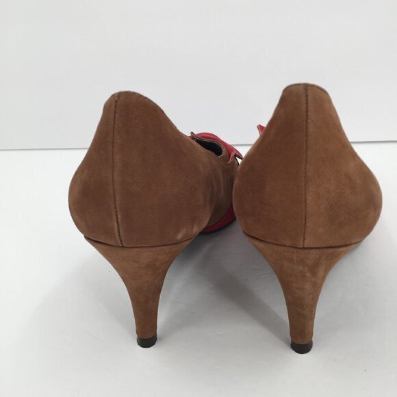 Pilcro and the Letter press Kaila brown suede pumps shoe Anthropologie heel 7 - Picture 7 of 8
